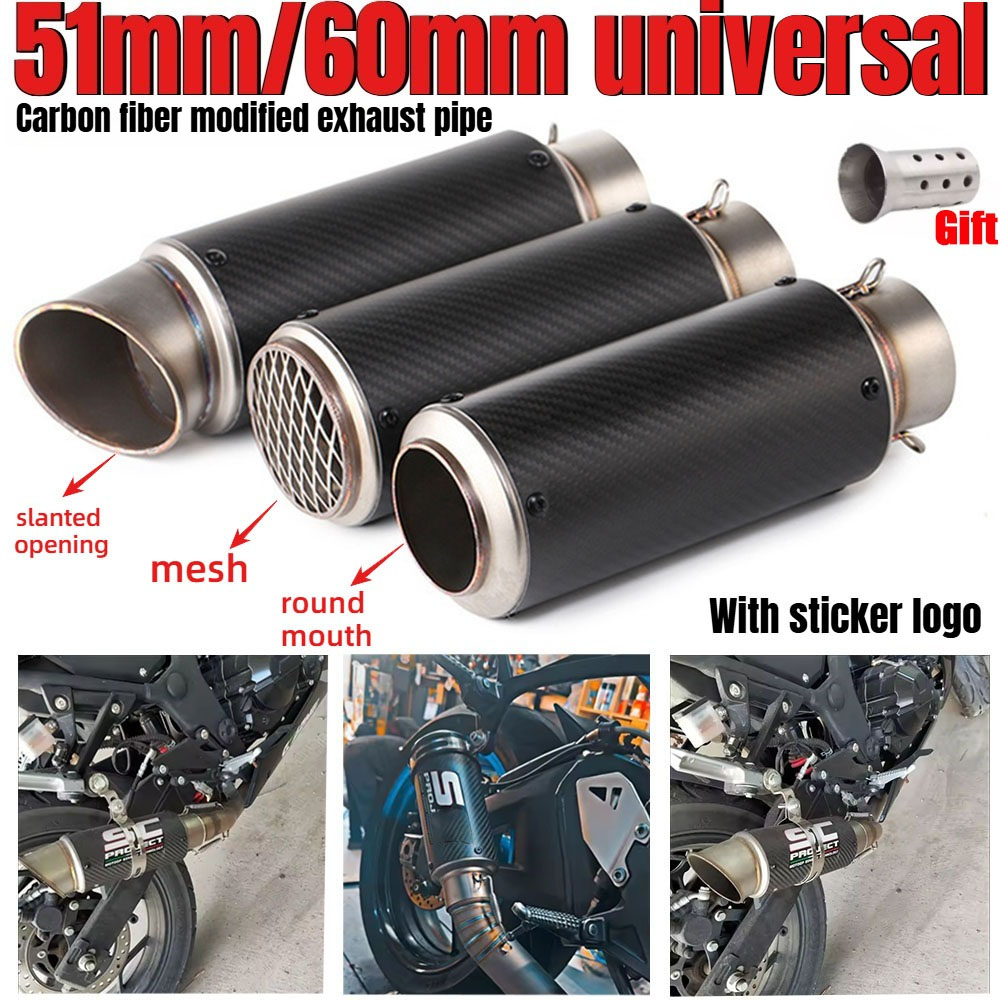 Exhaust Muffler Stainless Steel Universal - Uniwersalna rura wydechowa motocyklowa 51mm/60mm z