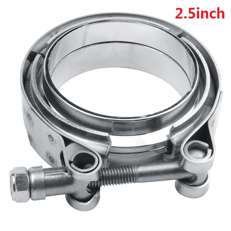 Exhaust V Band Clamp Flange Kit Stainless - 1 zestaw 2,5 cala 63,5 mm