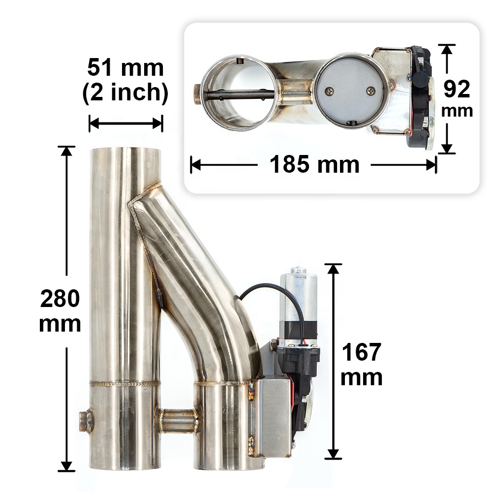 Dual Exhaust Cutout Valve Y Pipe Stainless - Rura wydechowa typu Y z podwójnym
