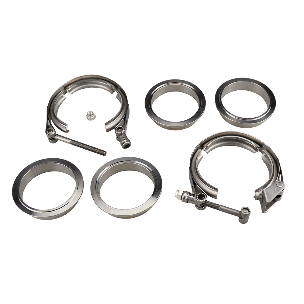Exhaust V Band Clamp Flange Kit Stainless - Zestaw obejm V-band ze stali nierdzewnej