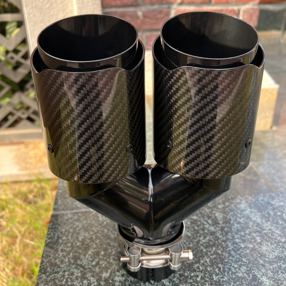 Exhaust Tips Dual Outlet Carbon Fiber 63Mm - Końcówka wydechu z włókna węglowego, model