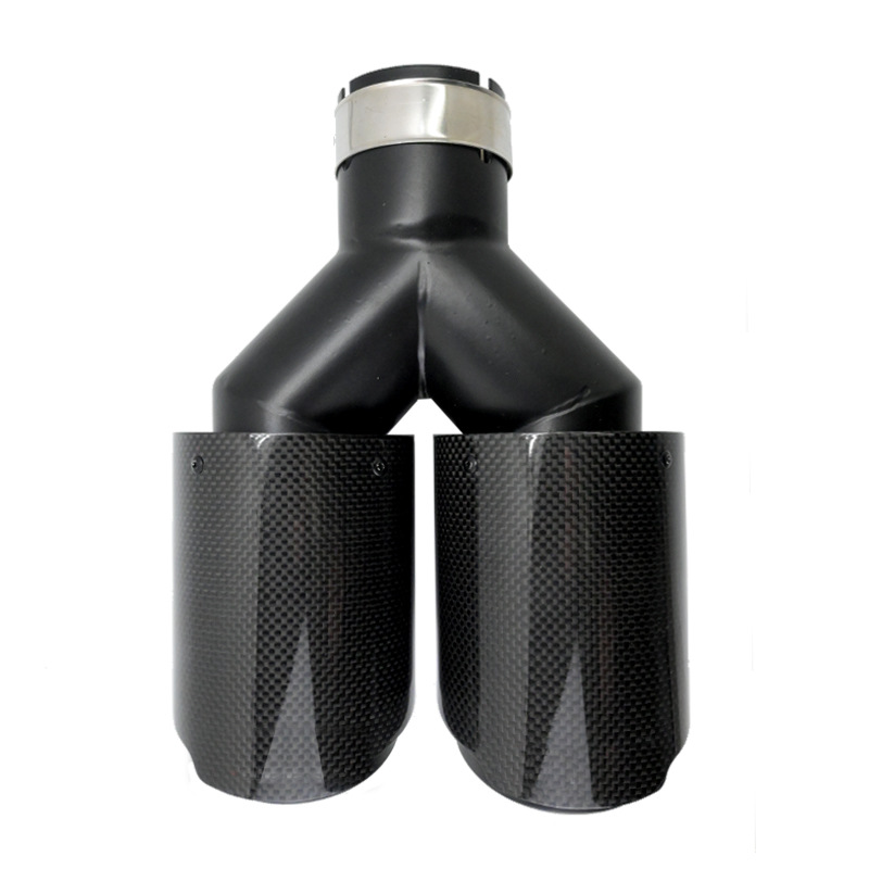 Exhaust Tips Dual Outlet Carbon Fiber 63Mm - Podwójne końcówki wydechu typu Y, 63mm