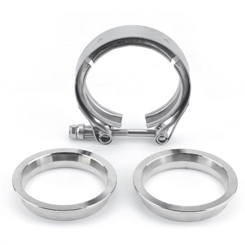 Exhaust V Band Clamp Flange Kit Stainless - Zestaw kołnierzy zaciskowych V-Band 2,5 cala