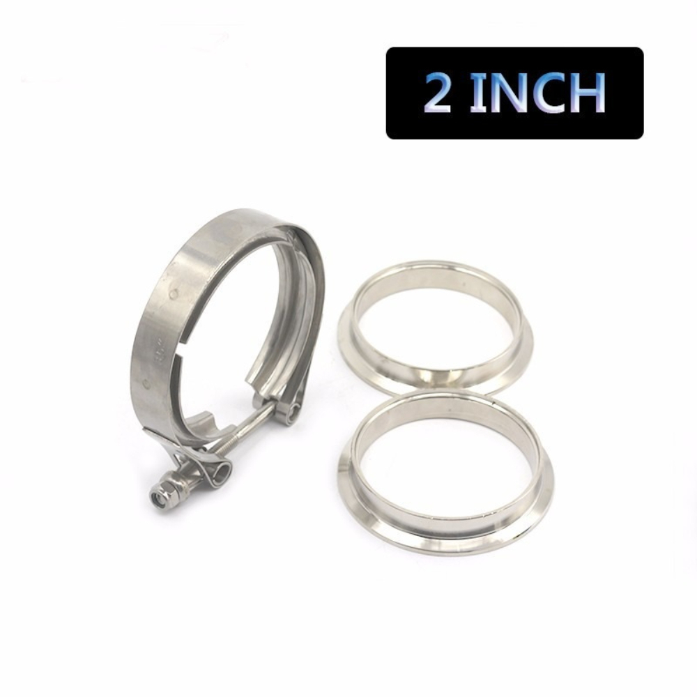 Exhaust V Band Clamp Flange Kit Stainless - Zestawy obejm V-band do turbosprężarek 76mm,