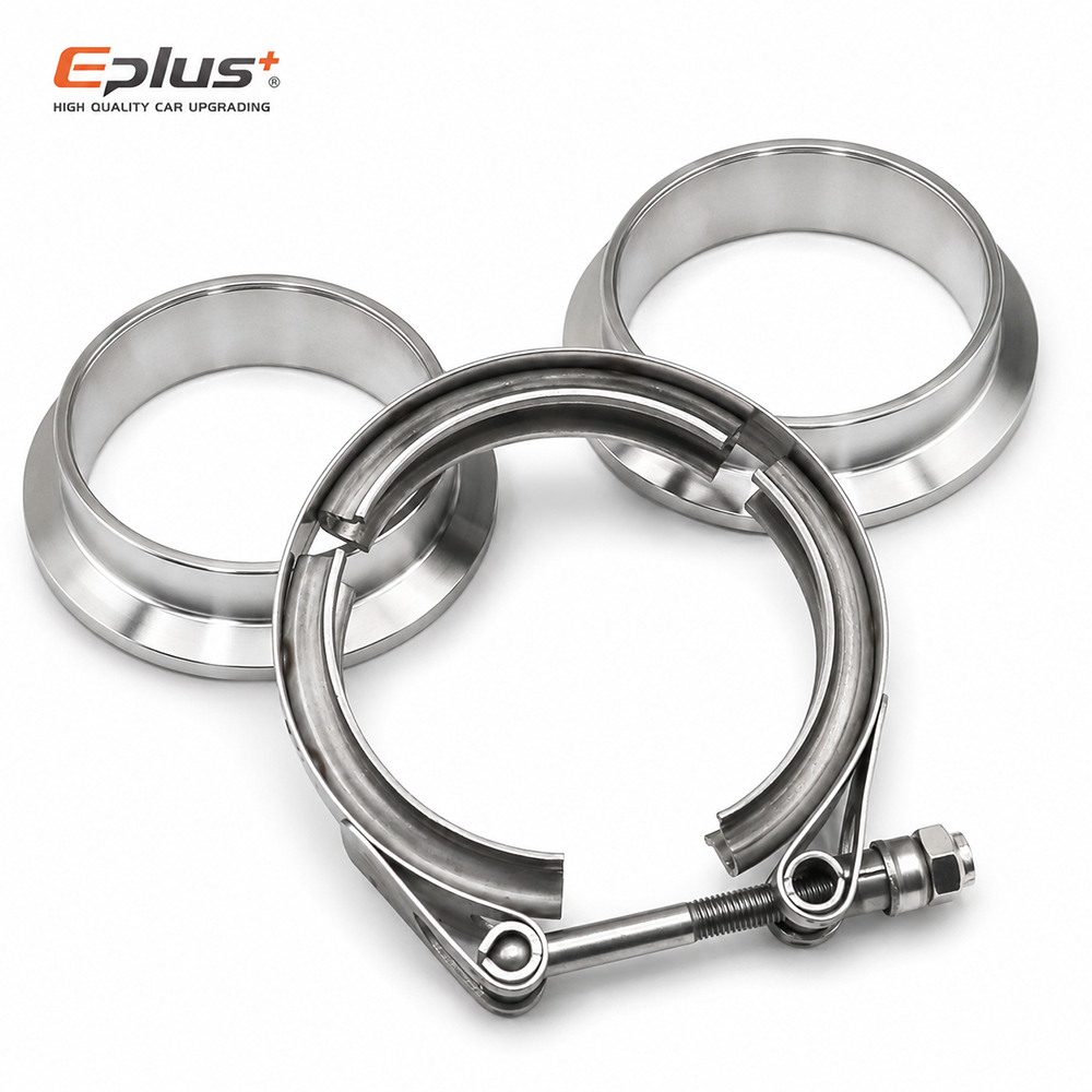 Exhaust V Band Clamp Flange Kit Stainless - Zestaw obejmy V-Band ze stali nierdzewnej