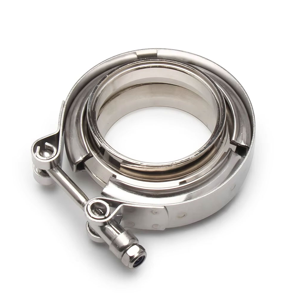 Exhaust V Band Clamp Flange Kit Stainless - Uniwersalny zestaw zacisków V-band z kołnierzem