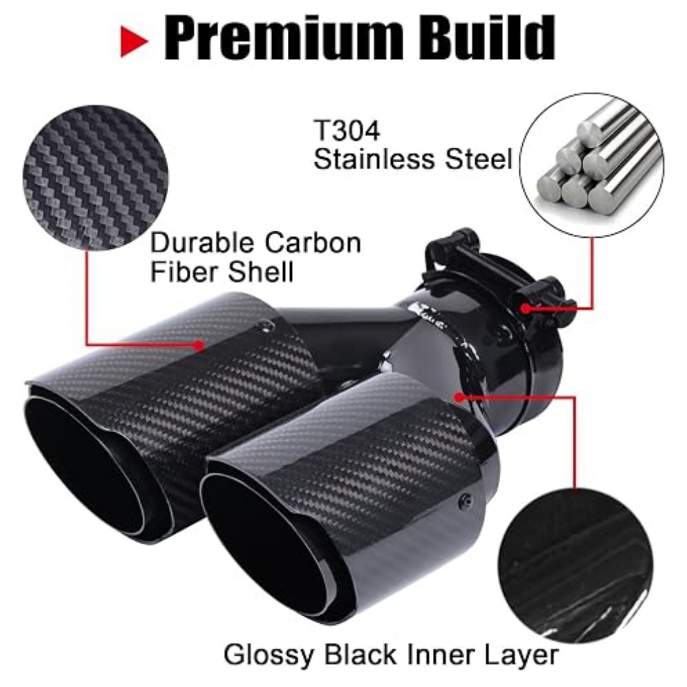 Końcówka wydechu z włókna węgl – Exhaust Tips Dual Outlet Carbon Fiber 63Mm recenzja i cena