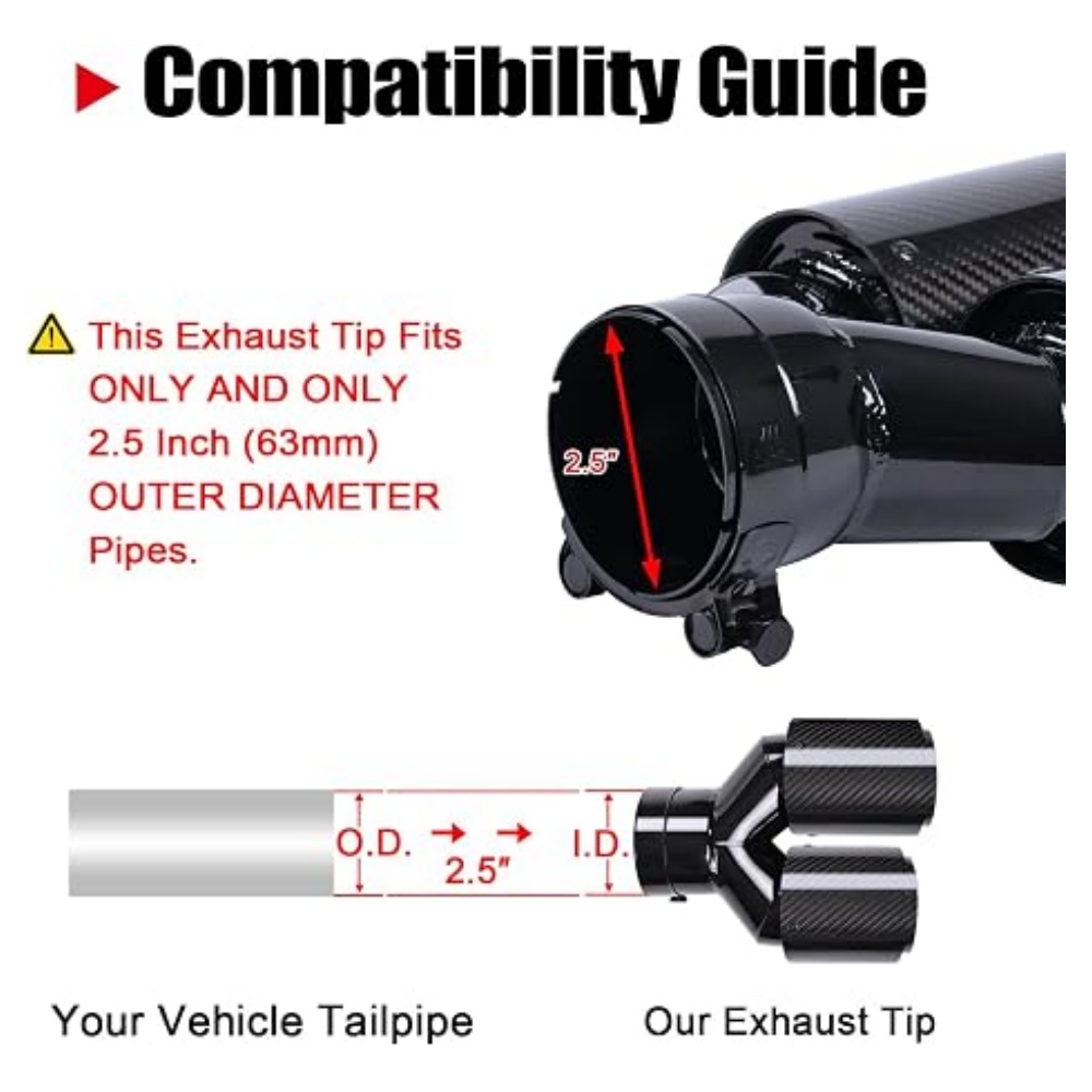 Końcówka wydechu z włókna węgl – Exhaust Tips Dual Outlet Carbon Fiber 63Mm recenzja i cena