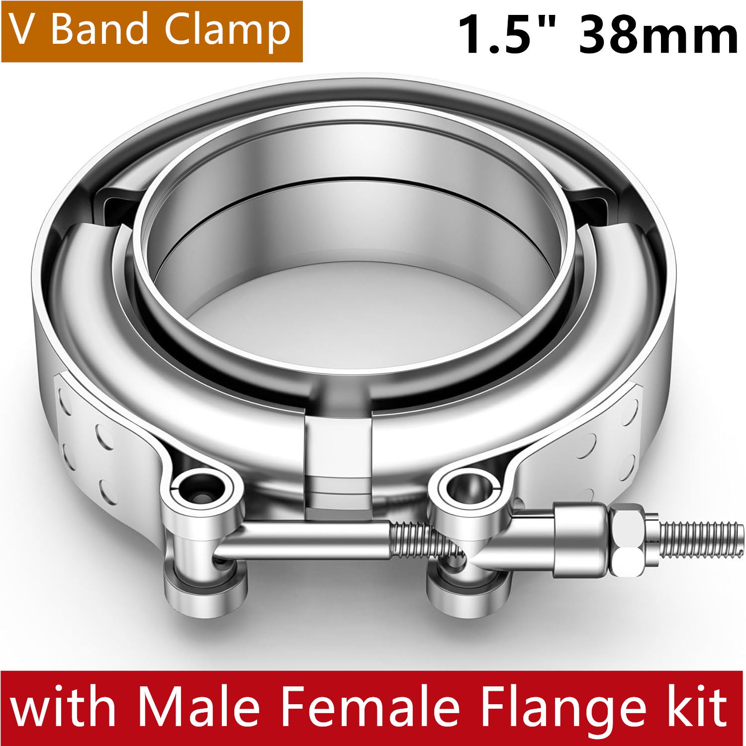 Zacisk pasma V z zestawem kołn – Exhaust V Band Clamp Flange Kit Stainless recenzja i cena