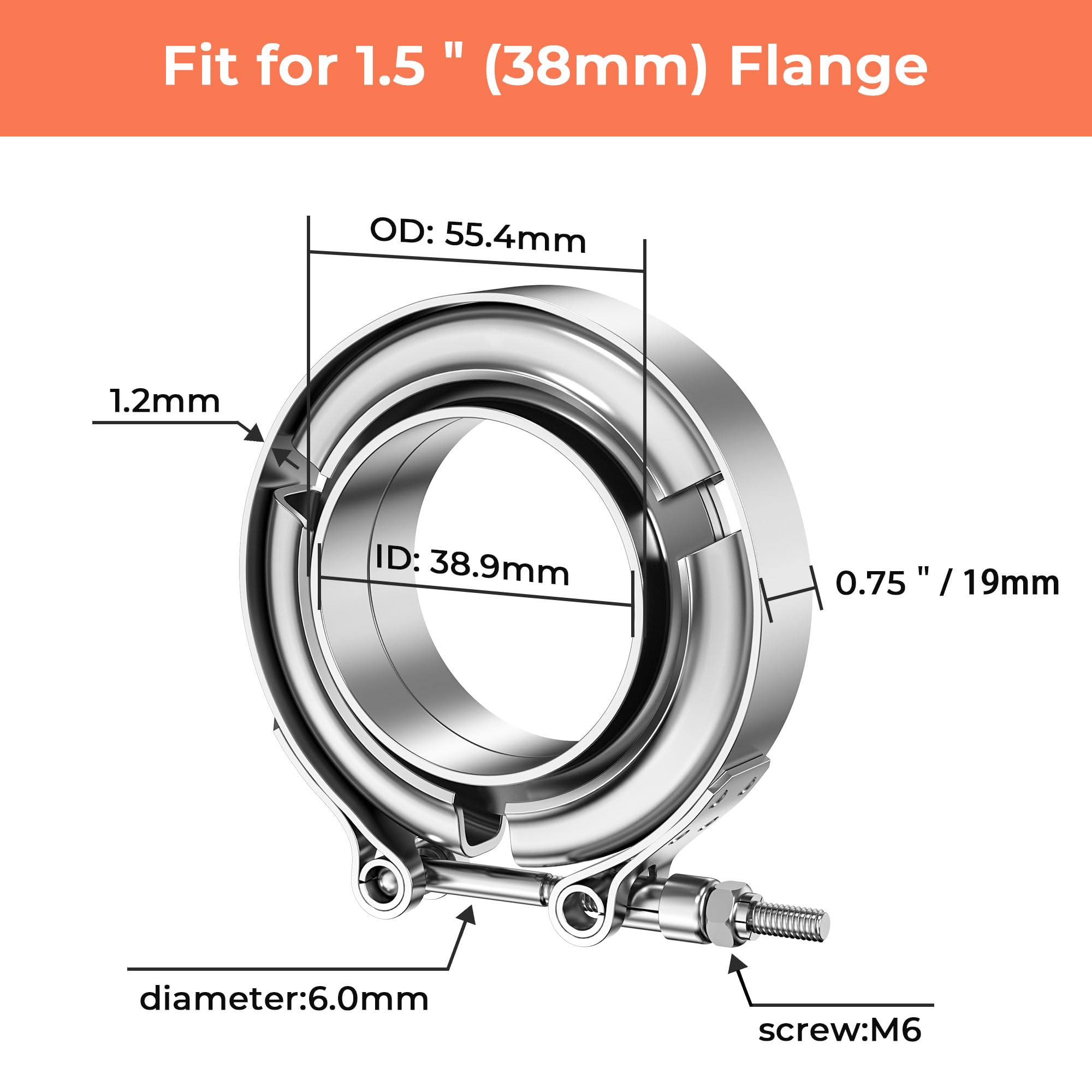 Zacisk pasma V z zestawem kołn – Exhaust V Band Clamp Flange Kit Stainless recenzja i cena