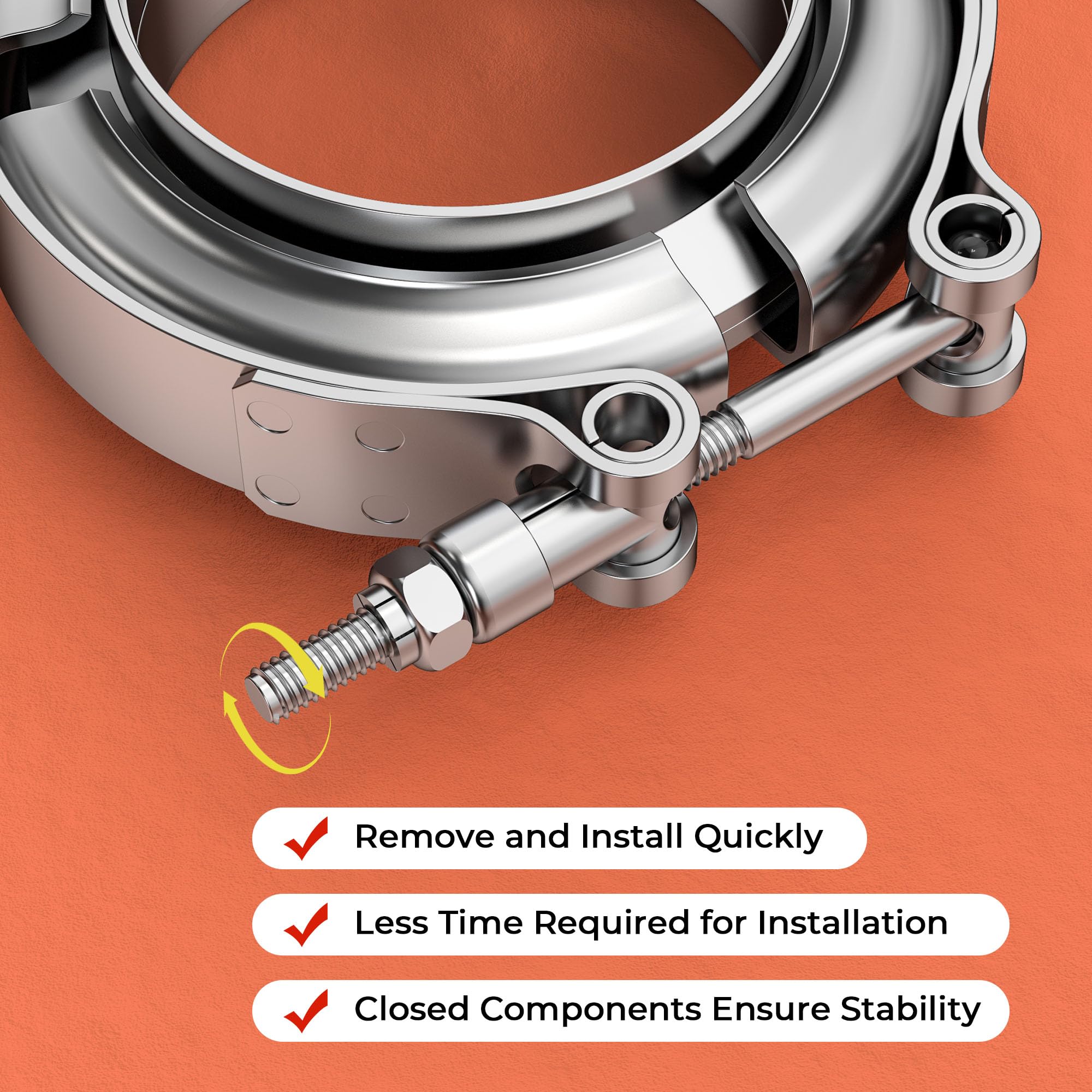 Zacisk pasma V z zestawem kołn – Exhaust V Band Clamp Flange Kit Stainless recenzja i cena