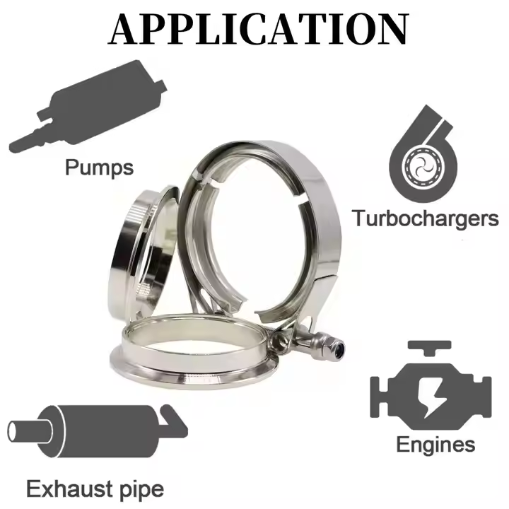 Zestawy uniwersalnych zacisków – Exhaust V Band Clamp Flange Kit Stainless recenzja i cena