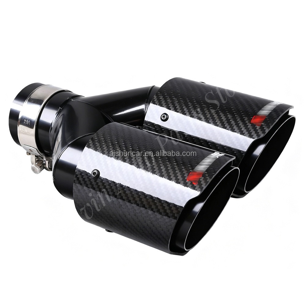Uniwersalna podwójna końcówka  – Exhaust Tips Dual Outlet Carbon Fiber 63Mm recenzja i cena