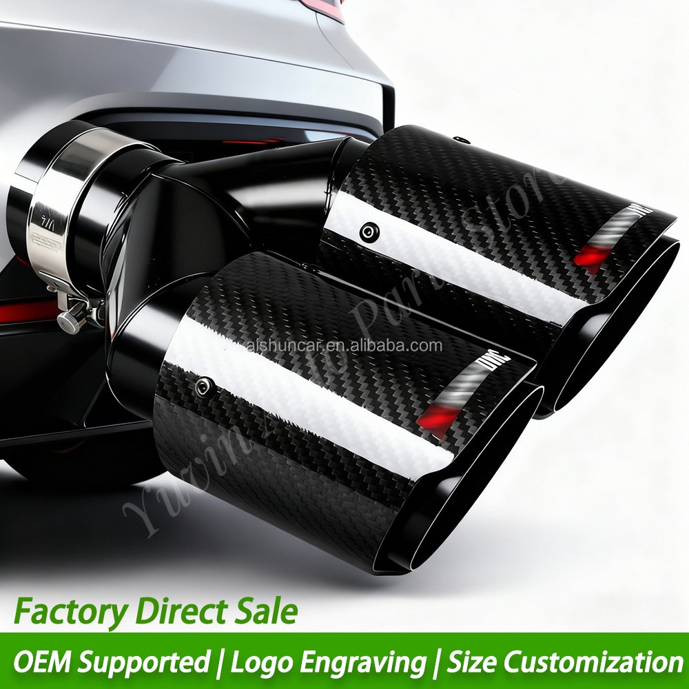 Uniwersalna podwójna końcówka  – Exhaust Tips Dual Outlet Carbon Fiber 63Mm recenzja i cena