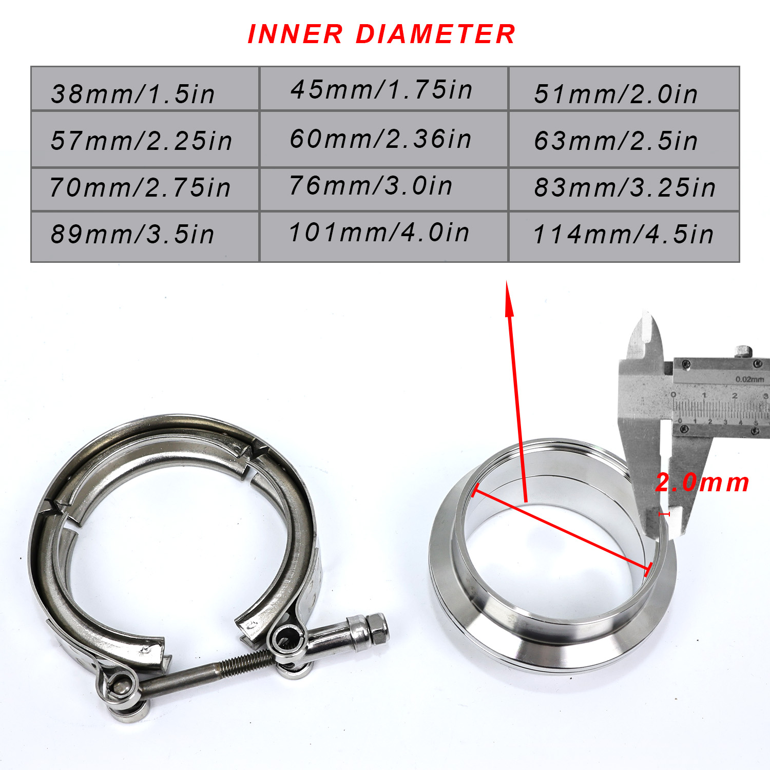 Uniwersalny zestaw zacisków V- – Exhaust V Band Clamp Flange Kit Stainless recenzja i cena